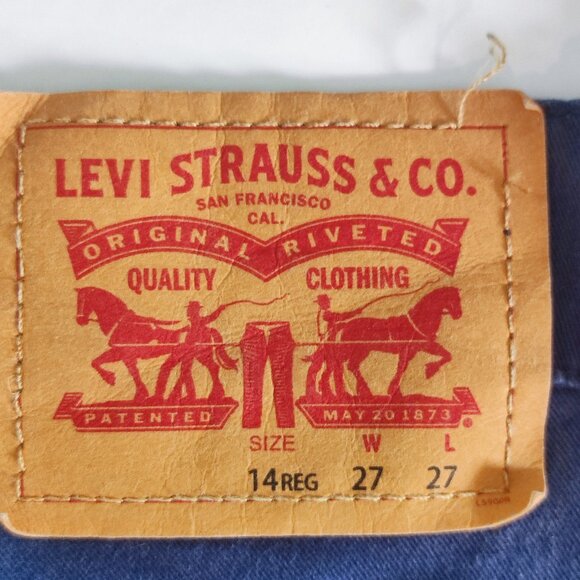 Levi's 502 jeans regular taper boys size 14 W27 X L27 ink blue stretch - Picture 5 of 13